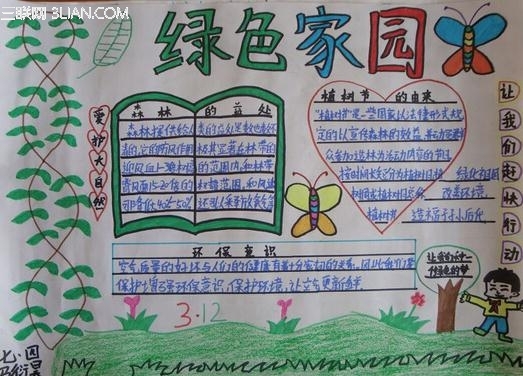 最新或2023（历届）关于植树节的手抄报图片及资料             三联