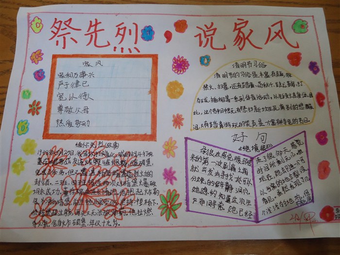 清明节手抄报图片大全-清明时节细雨飘飘