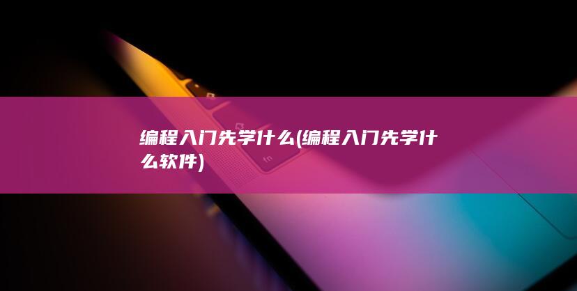 编程入门先学什么软件