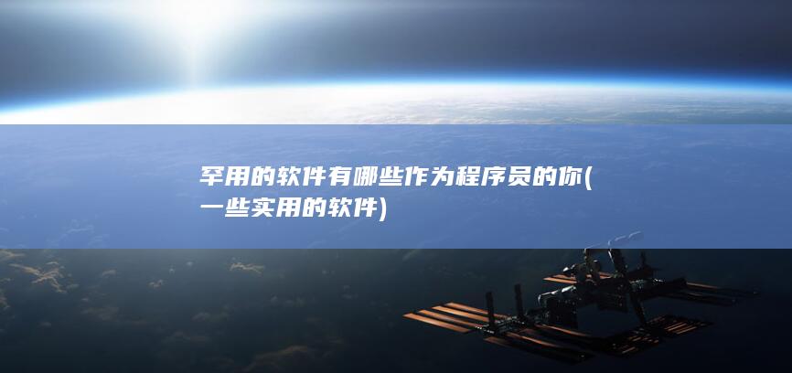 作为程序员的你