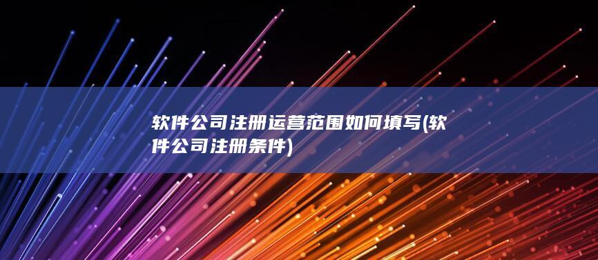 软件公司注册运营范围如何填写