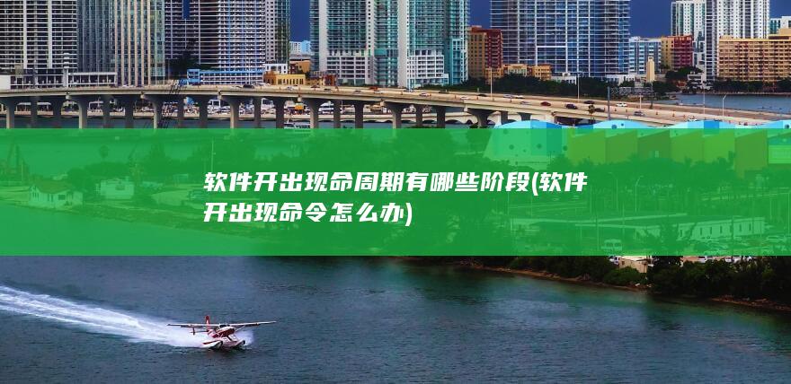 软件开出现命周期有哪些阶段