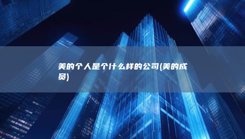 美的个人是个什么样的公司