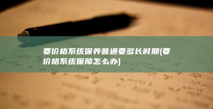 要价格系统保障怎么办