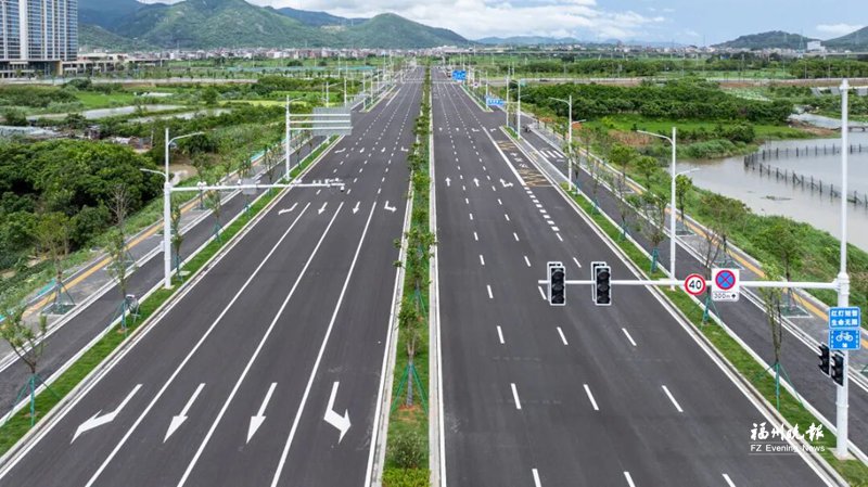 福清东部新城两条新建道路通车 福清东部新城两条新建道路通车