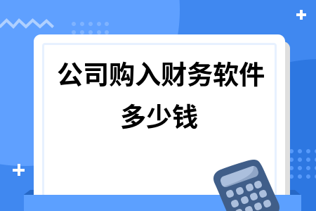 公司购入财务软件多少钱 公司购入财务软件多少钱