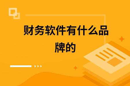 财务软件有什么品牌的