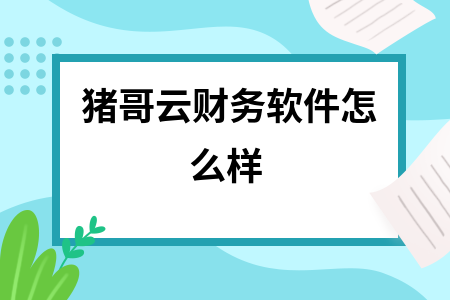 猪哥云财务软件怎么样