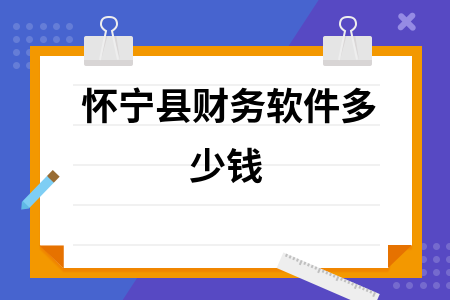 怀宁县财务软件多少钱