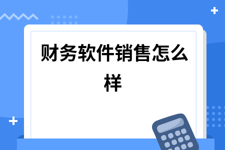 财务软件销售怎么样 财务软件销售怎么样