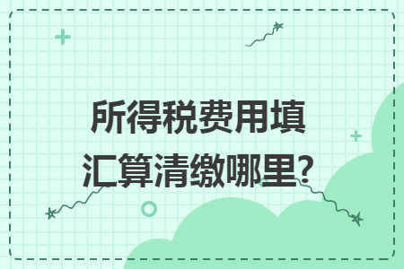 所得税费用填汇算清缴哪里? 所得税费用填汇算清缴哪里?