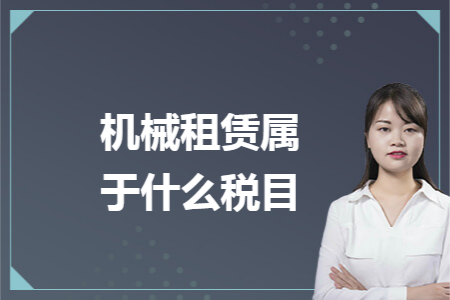 机械租赁属于什么税目