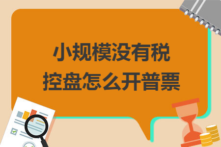 小规模没有税控盘怎么开普票 小规模没有税控盘怎么开普票
