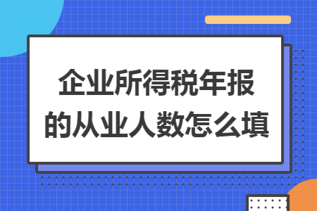 企业所得税年报的从业人数怎么填