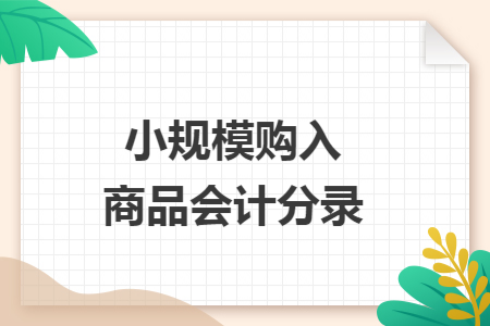 小规模购入商品会计分录