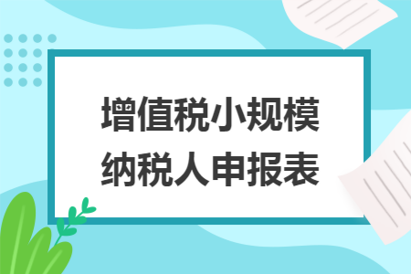 增值税小规模纳税人申报表 增值税小规模纳税人申报表