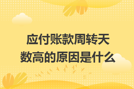 应付账款周转天数高的原因是什么