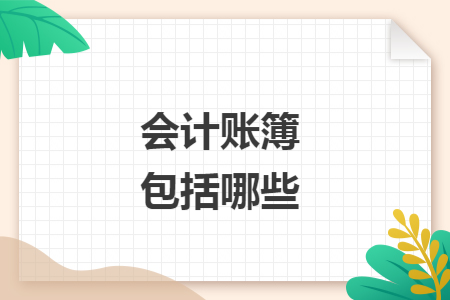 会计账簿包括哪些