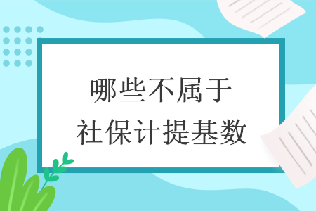 哪些不属于社保计提基数