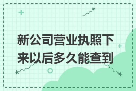 新公司营业执照下来以后多久能查到 新公司营业执照下来以后多久能查到