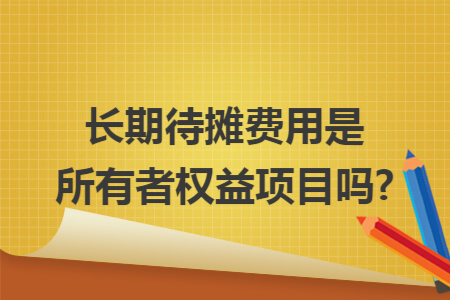 长期待摊费用是所有者权益项目吗?