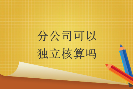 分公司可以独立核算吗