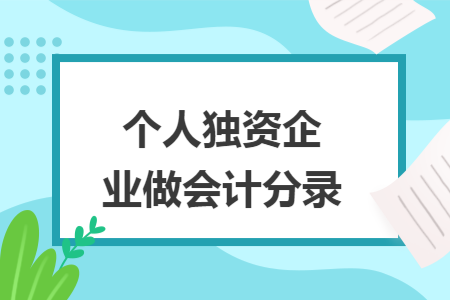 个人独资企业做会计分录