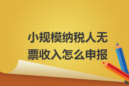 小规模纳税人无票收入怎么申报