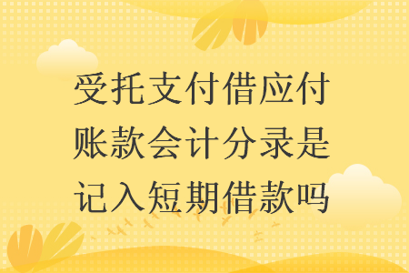 受托支付借应付账款会计分录是记入短期借款吗 受托支付借应付账款会计分录是记入短期借款吗