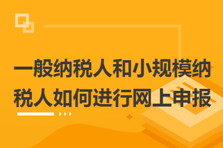 一般纳税人和小规模纳税人如何进行网上申报