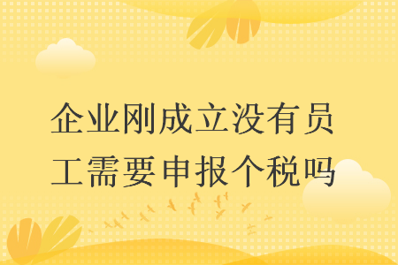 企业刚成立没有员工需要申报个税吗