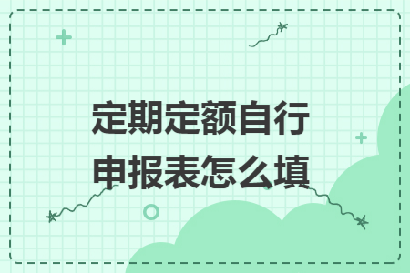 定期定额自行申报表怎么填
