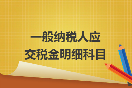 一般纳税人应交税金明细科目