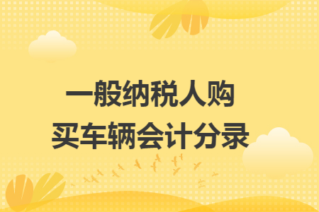 一般纳税人购买车辆会计分录