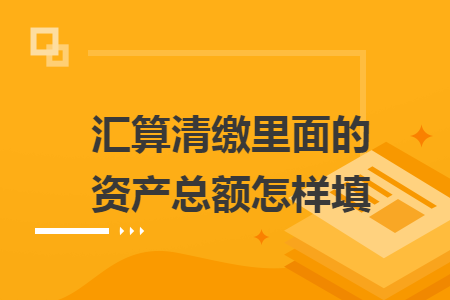 汇算清缴里面的资产总额怎样填 汇算清缴里面的资产总额怎样填
