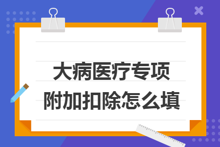 大病医疗专项附加扣除怎么填
