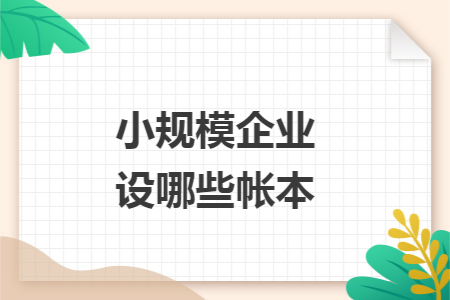小规模企业设哪些帐本 小规模企业设哪些帐本
