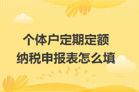 个体户定期定额纳税申报表怎么填