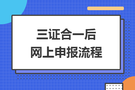 三证合一后网上申报流程