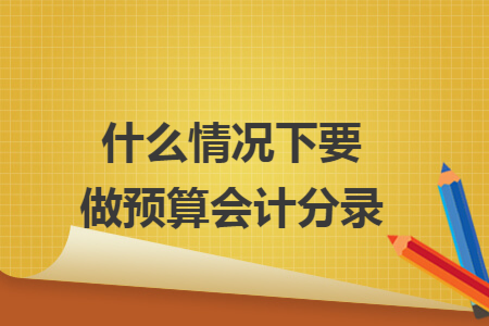 什么情况下要做预算会计分录