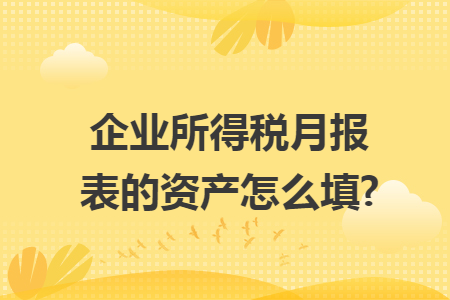 企业所得税月报表的资产怎么填?