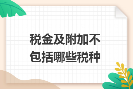税金及附加不包括哪些税种 税金及附加不包括哪些税种