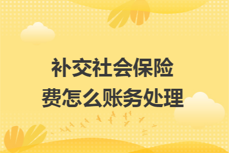 补交社会保险费怎么账务处理 补交社会保险费怎么账务处理