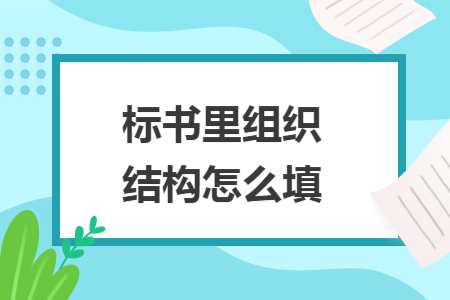 标书里组织结构怎么填 标书里组织结构怎么填