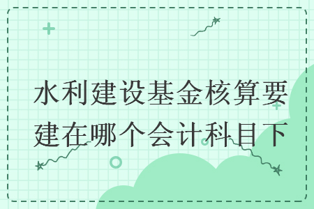 水利建设基金核算要建在哪个会计科目下