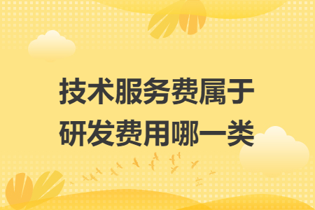 技术服务费属于研发费用哪一类