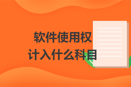 软件使用权计入什么科目