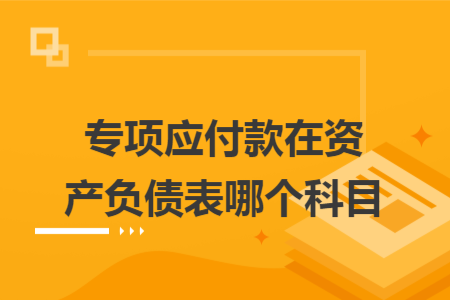 专项应付款在资产负债表哪个科目