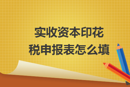 实收资本印花税申报表怎么填