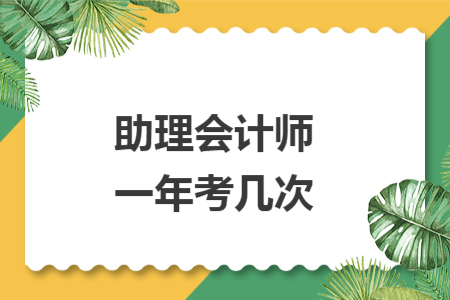 助理会计师一年考几次